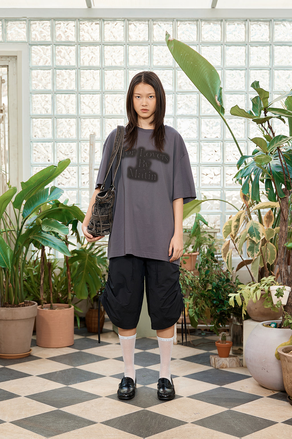 Matin Kim - For Lovers Logo Point Top (Charcoal) product image 11 | TRAB K-Fashion Australia