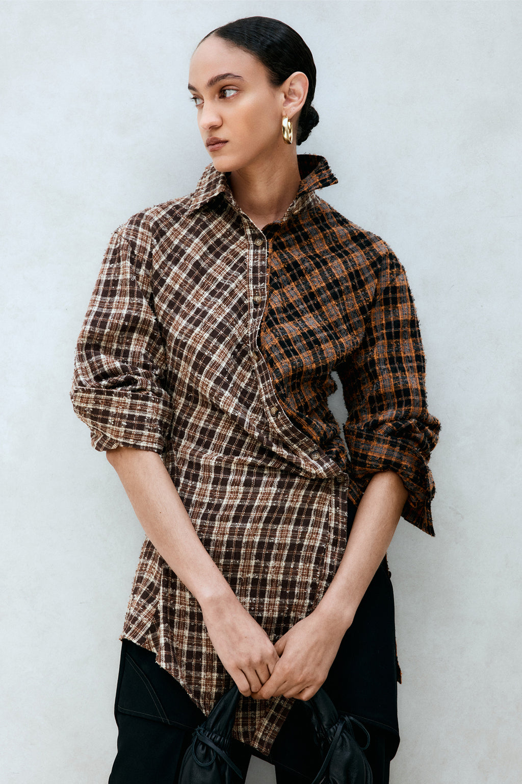 Andersson Bell - Twist Check Shirts (Brown) product image 7 | TRAB K-Fashion Australia