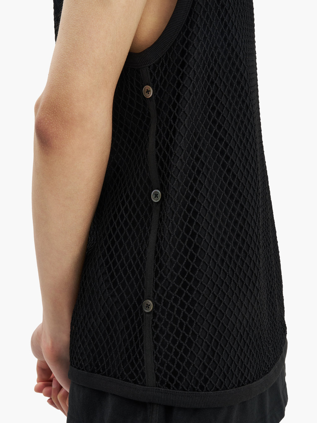 Jiyong Kim - Sun-Bleached Mesh Layered Sleeveless (Black) product image 3 | TRAB K-Fashion Australia