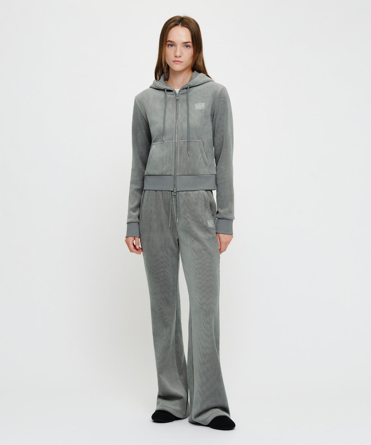 Marithe & Francois Girbaud - Slim Fit Velour Pants (Gray) product image 2 | TRAB K-Fashion Australia