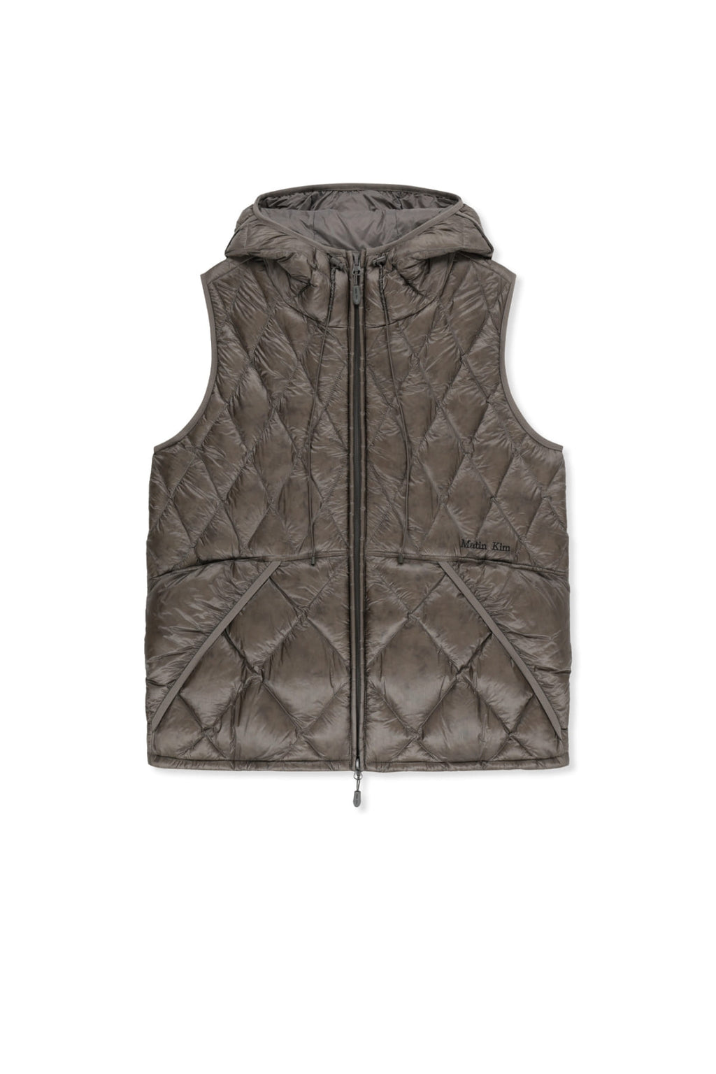 Matin Kim - Mix Quilted Light Down Vest (Grey) product image 1 | TRAB K-Fashion Australia