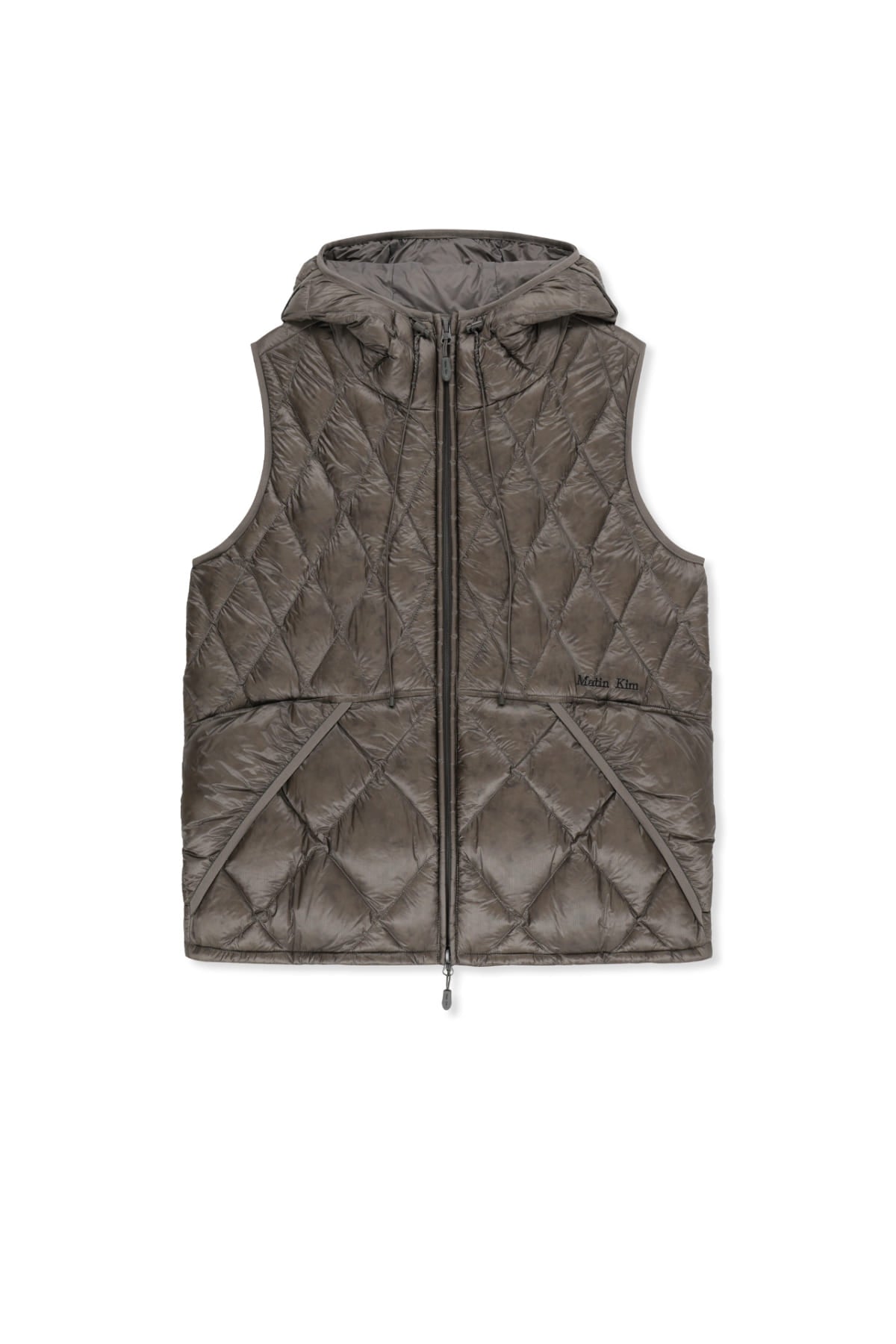 Matin Kim - Mix Quilted Light Down Vest (Grey) product image 1 | TRAB K-Fashion Australia