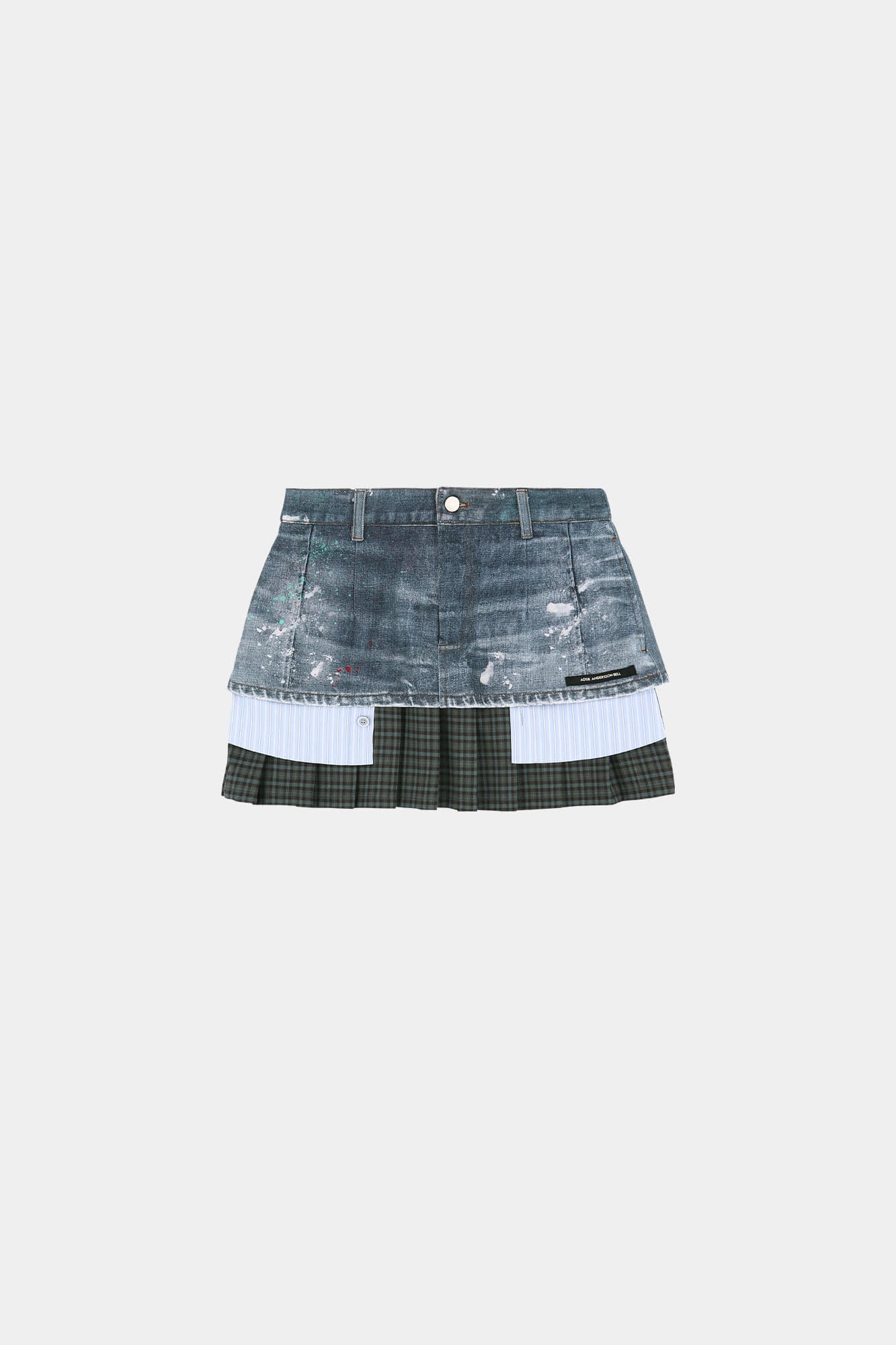 Andersson Bell - [Pre-Order – Ships July 3] Painted Denim Layered Mini Pleats Skirt (Blue) product image 14 | TRAB K-Fashion Australia