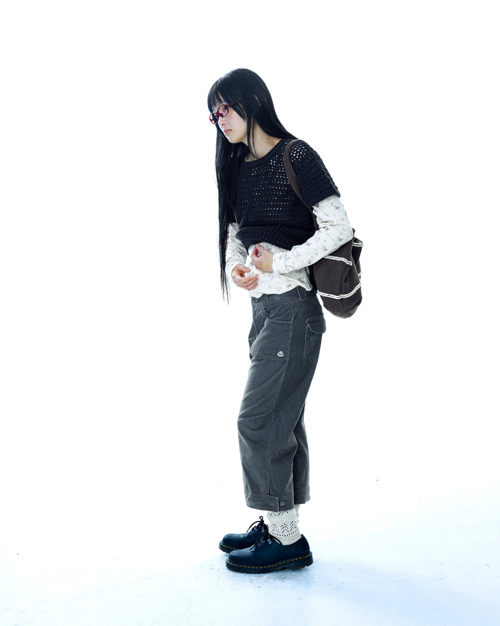 Coyseio - Rustic Corduroy Capri Pants (Charcoal) product image 5 | TRAB K-Fashion Australia