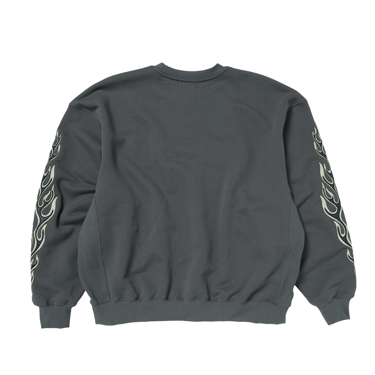 Thug Club - Leather Flame Sweatshirt (Grey) product image 1 | TRAB K-Fashion Australia