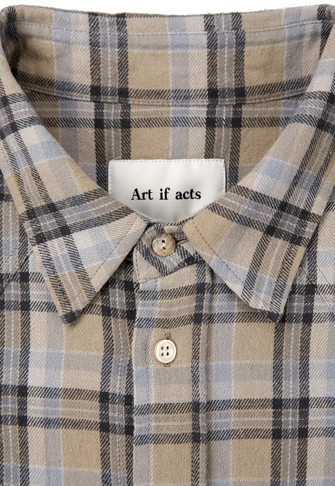 Art if acts - Washed Check Western Shirt (Stone/Grey) product image 12 | TRAB K-Fashion Australia