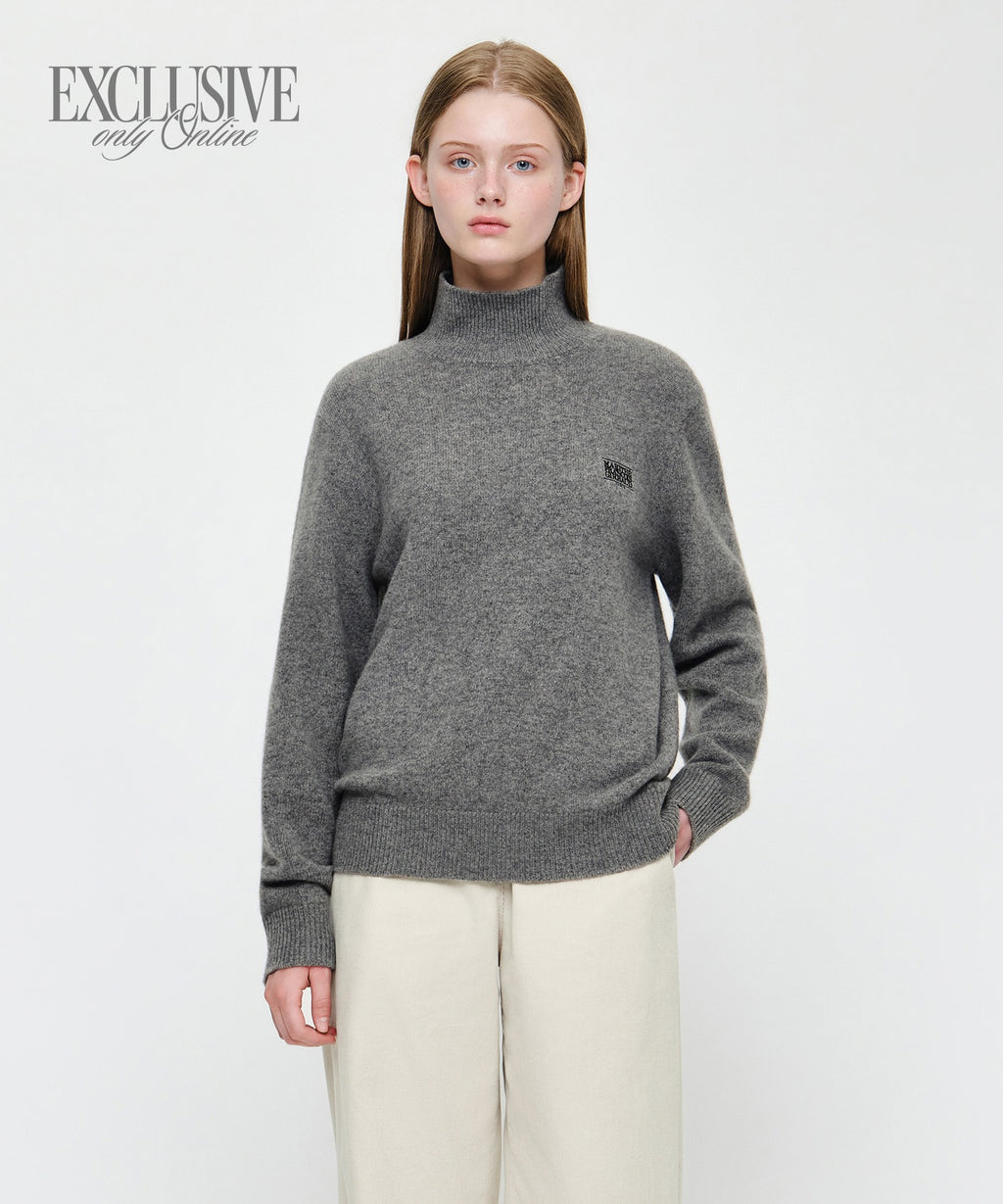 Marithe & Francois Girbaud - Premium Small Classic Logo Wool Turtle Neck Knit (Gray) product image 1 | TRAB K-Fashion Australia