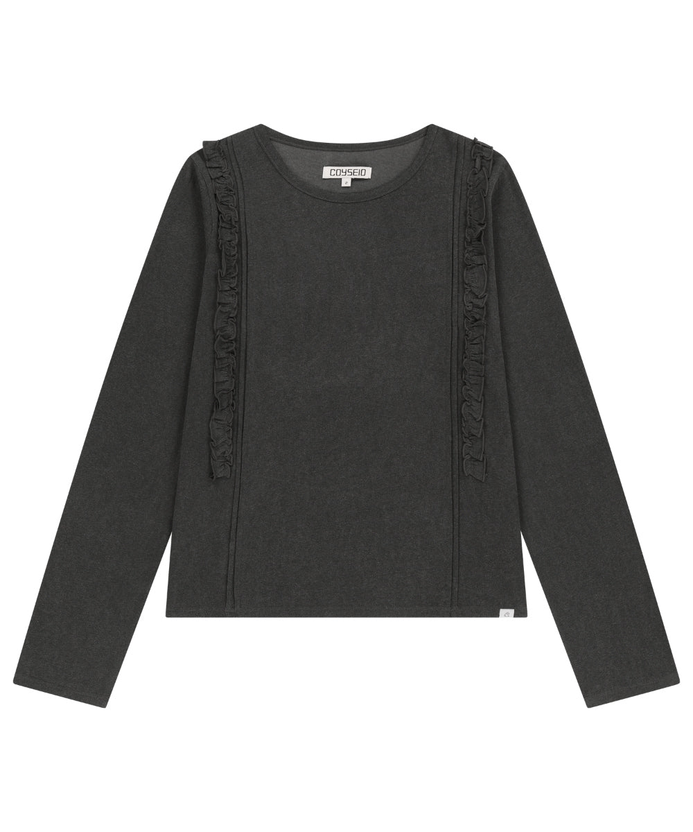 Coyseio - Double Ruffle Long Sleeve (Dark Grey) product image 14 | TRAB K-Fashion Australia