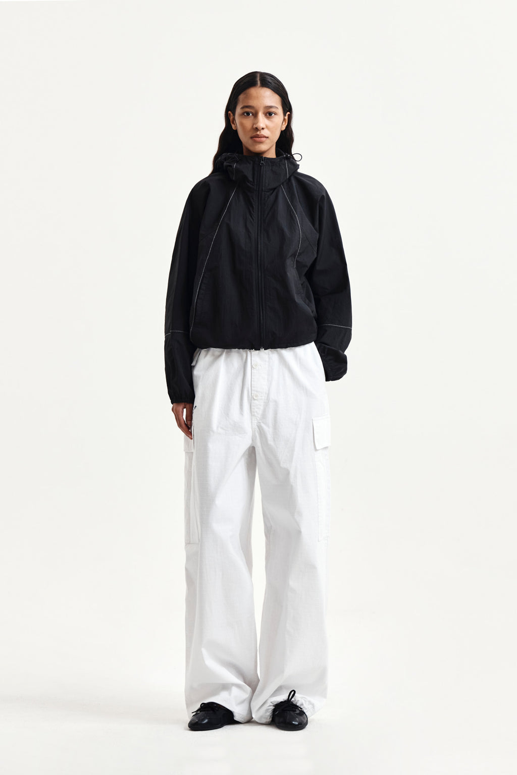 Matin Kim - Drawstring Hem Cargo Pants (Ivory) product image 8 | TRAB K-Fashion Australia