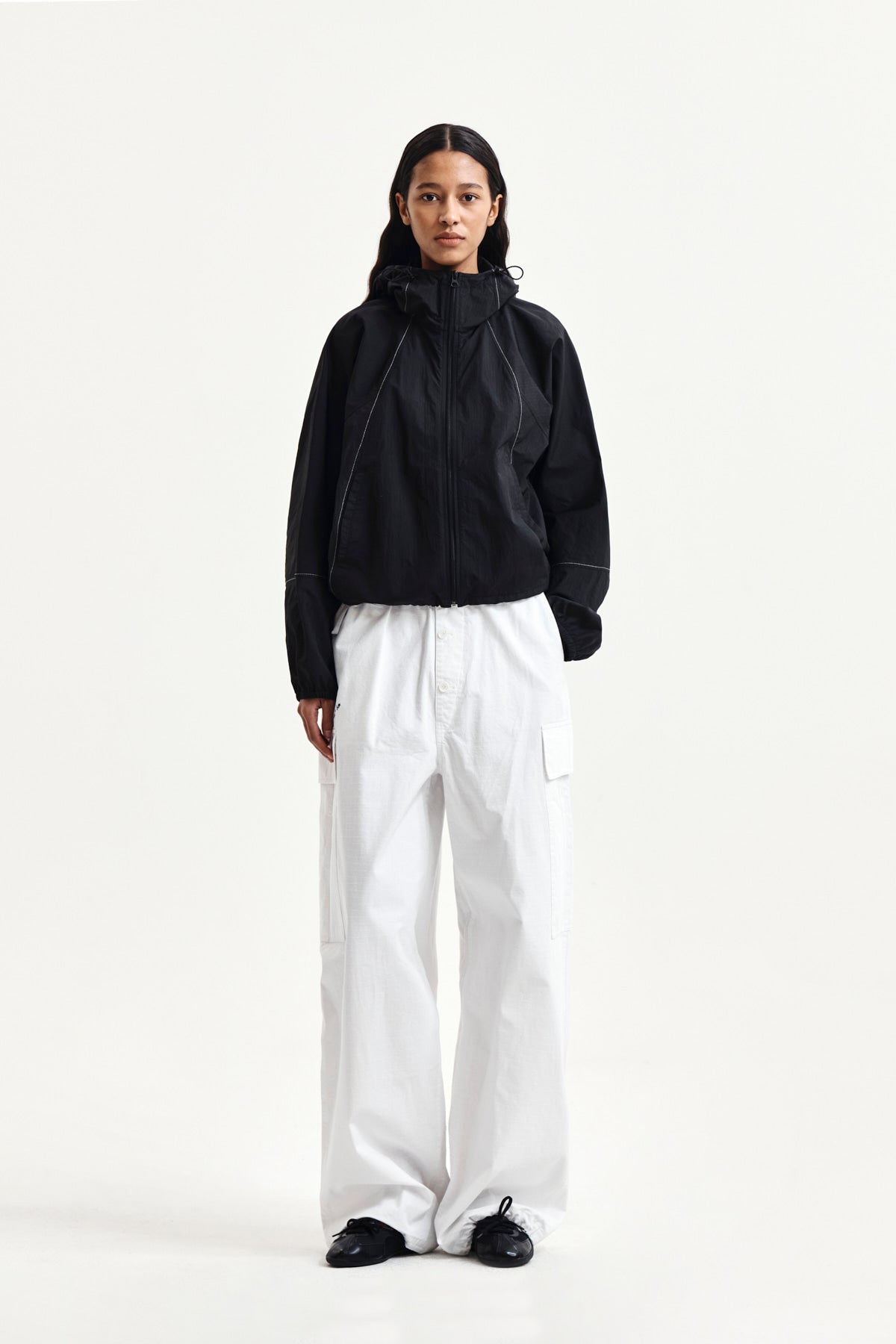 Matin Kim - Drawstring Hem Cargo Pants (Ivory) product image 8 | TRAB K-Fashion Australia