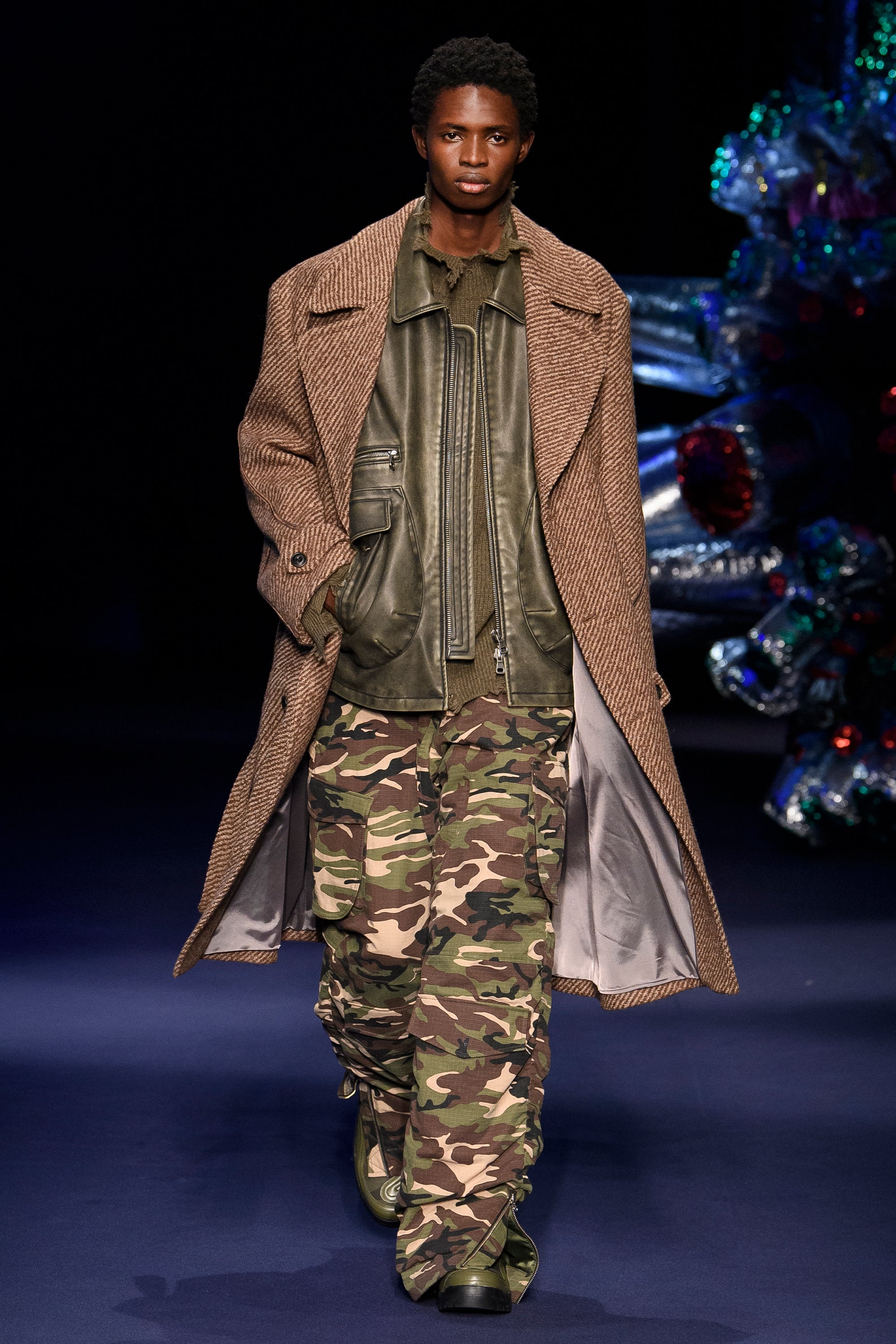 Andersson Bell - Rovy Double Breasted Big Twill Coat (Brown) product image 5 | TRAB K-Fashion Australia