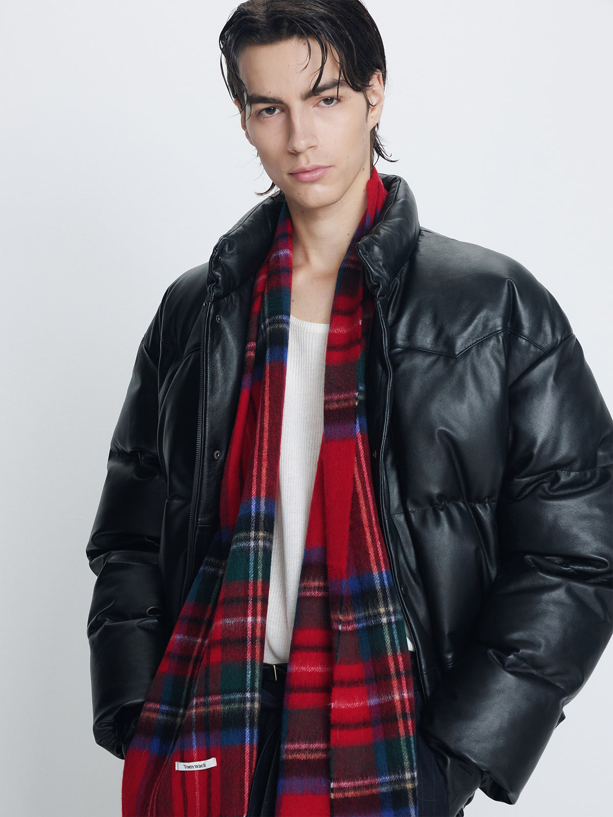Tonywack - Lamb Leather Down Puffer Jacket (Black) product image 4 | TRAB K-Fashion Australia