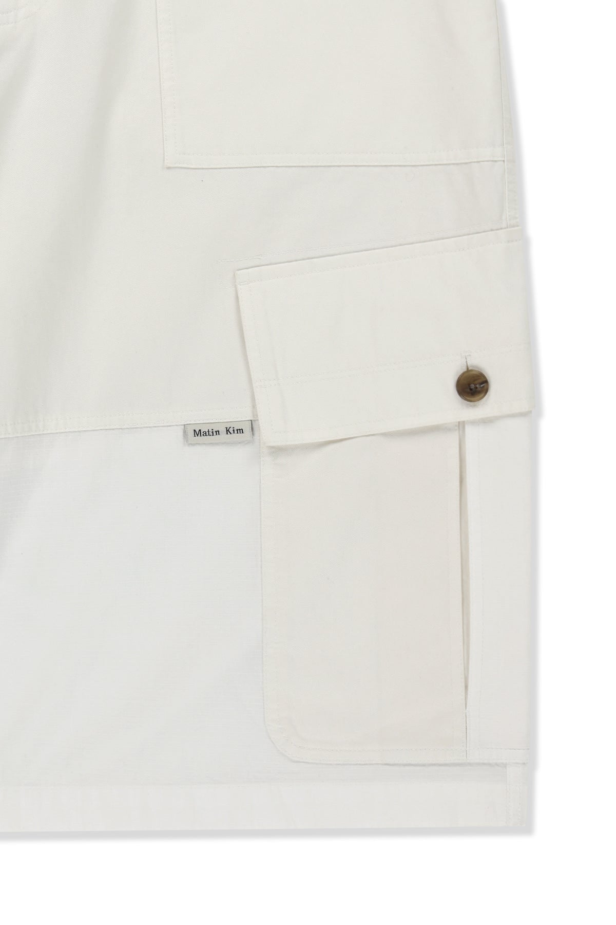 Matin Kim - Patchwork Cargo Bermuda Pants (White) product image 4 | TRAB K-Fashion Australia