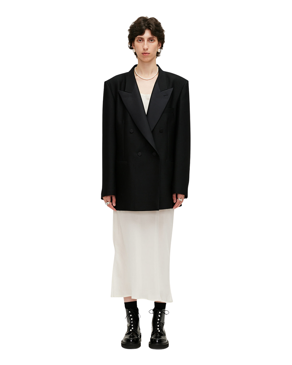 Kimhe Kim - Wool-Silk Tuxedo Jacket (Black) product image 2 | TRAB K-Fashion Australia