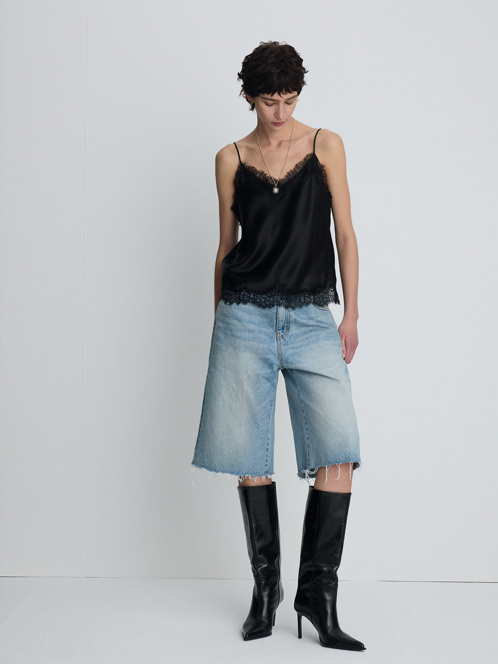 Tonywack - Satin Lace Camisole (Black) product image 4 | TRAB K-Fashion Australia