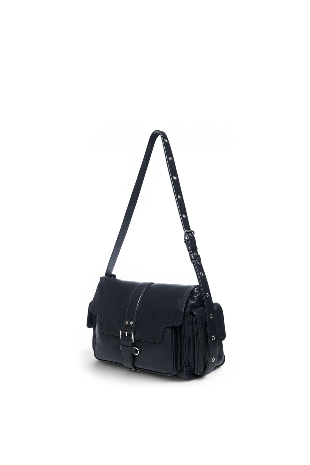 Matin Kim - Dual Pocket Messenger Bag (Black) product image 5 | TRAB K-Fashion Australia