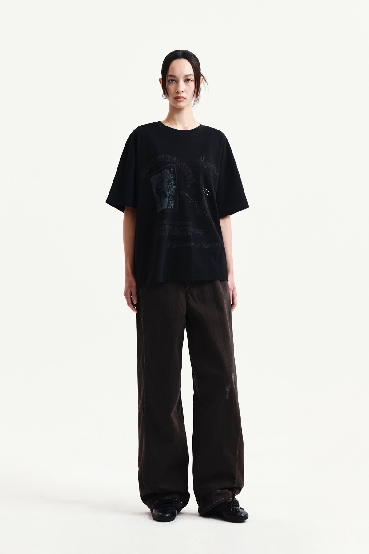 Matin Kim - Graffiti Artwork Top (Black) product image 9 | TRAB K-Fashion Australia