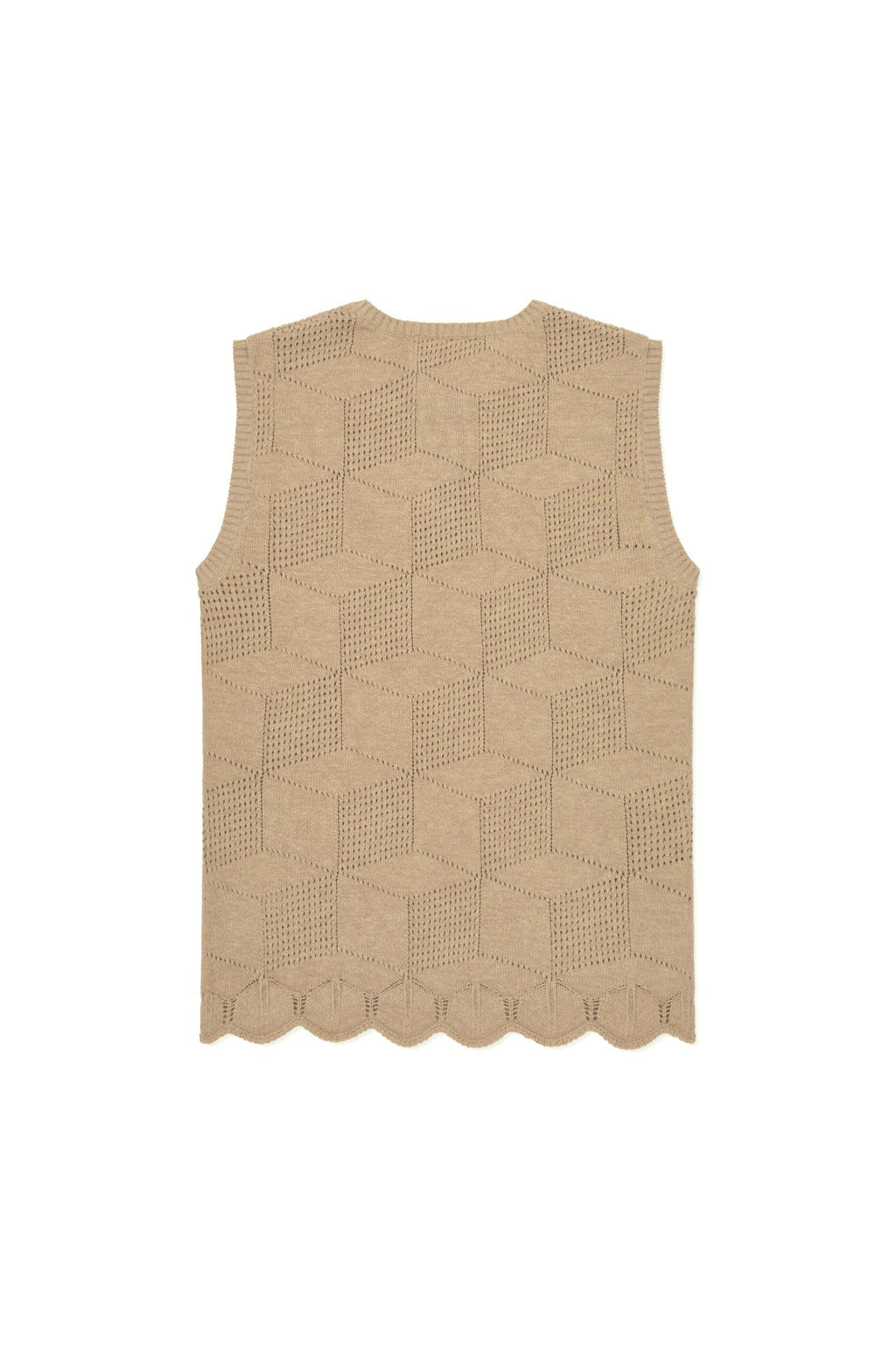 Ioedle - Architectural Infinite Hexagonal Mesh Vest (Beige) product image 3 | TRAB K-Fashion Australia