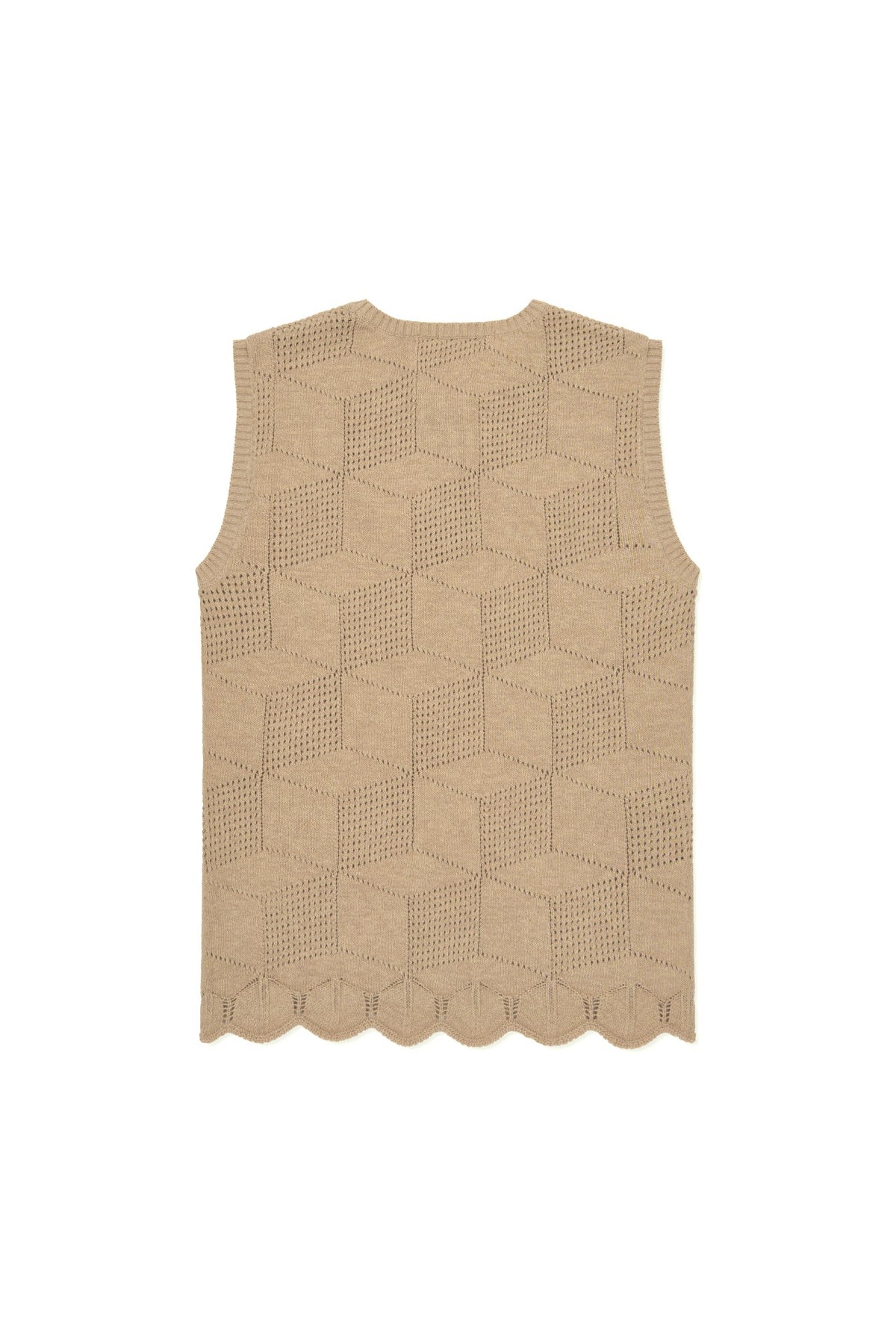 Ioedle - Architectural Infinite Hexagonal Mesh Vest (Beige) product image 3 | TRAB K-Fashion Australia