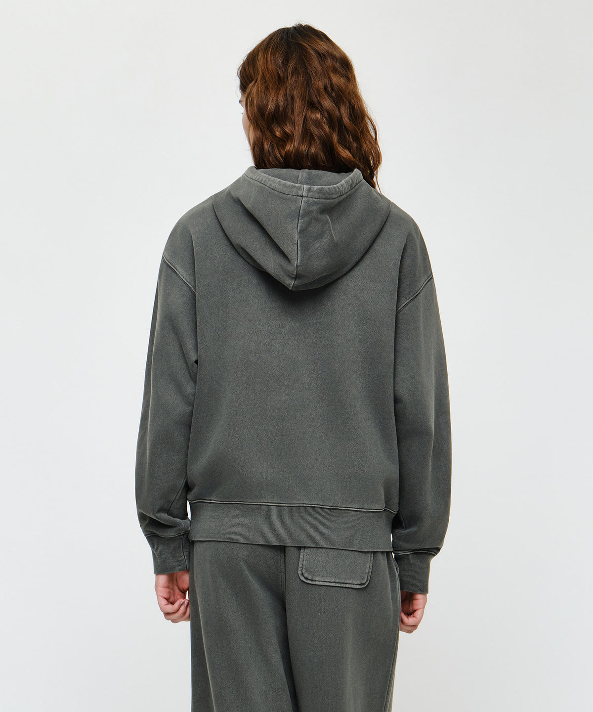 Marithe & Francois Girbaud - Crack Classic Logo Dyeing Oversized Hoodie (Charcoal) product image 3 | TRAB K-Fashion Australia