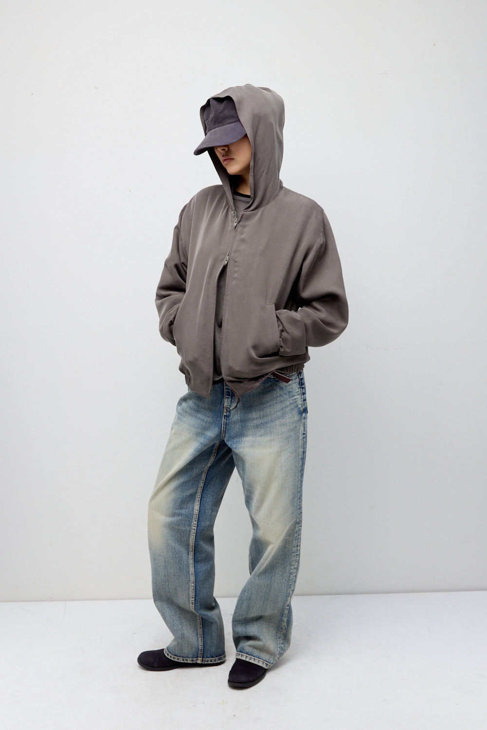 Hatchingroom - Cupro Hoodie Jacket (Mocha) product image 6 | TRAB K-Fashion Australia