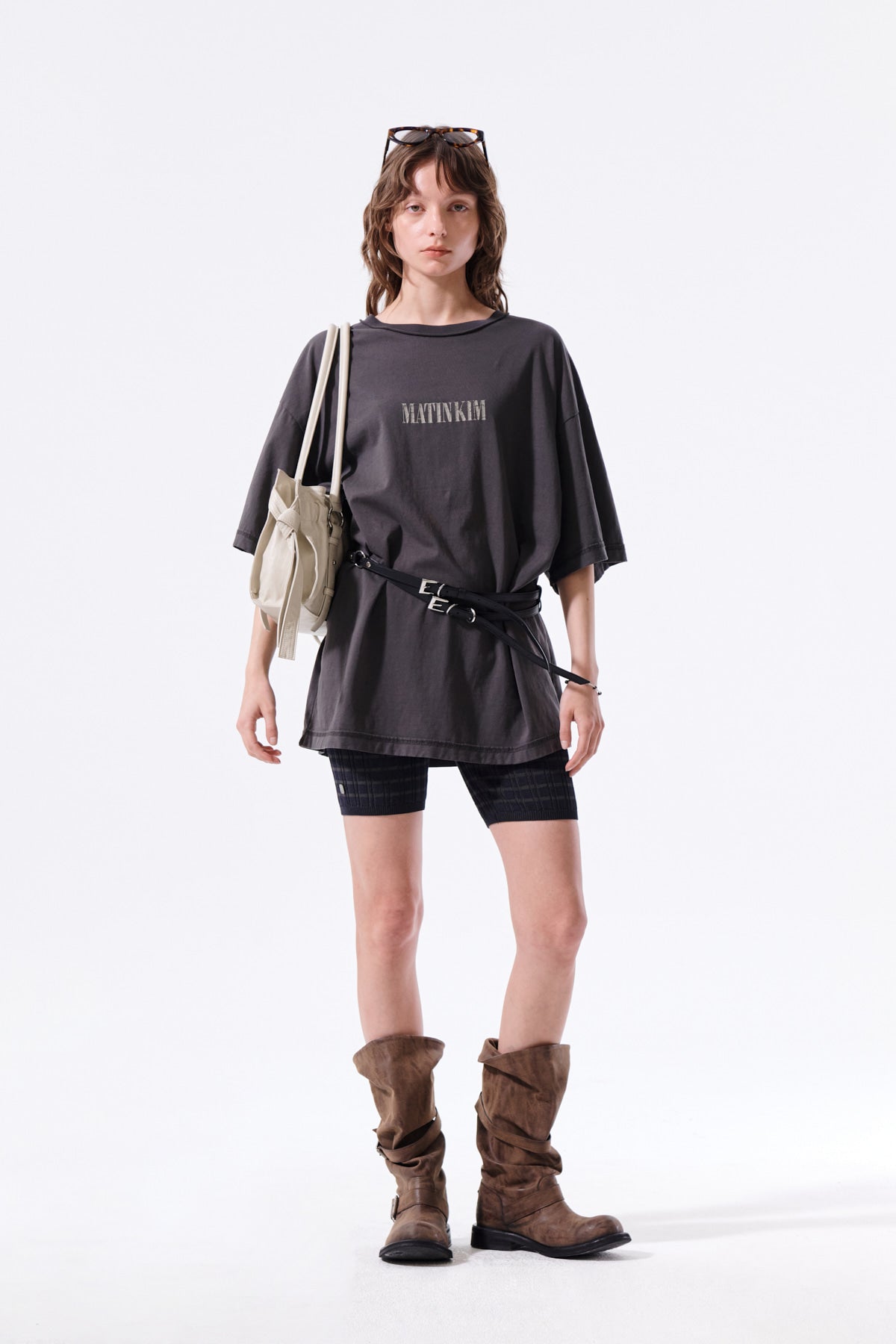 Matin Kim - Vintage Lettering Graffiti Top (Charcoal) product image 9 | TRAB K-Fashion Australia