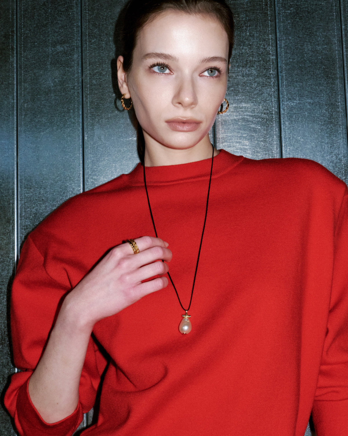 Numbering - Baroque Pearl Cord Necklace #6830 product image 2 | TRAB K-Fashion Australia