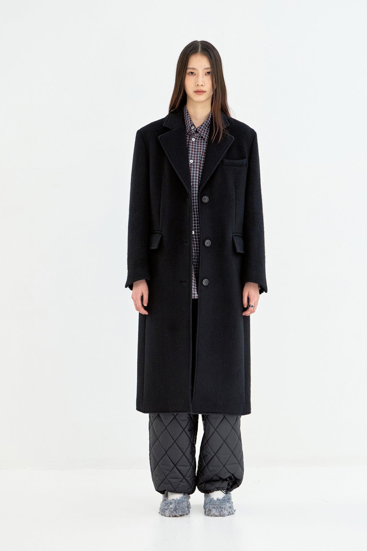 Coor - Wool Cashmere Blend Single Coat (Black) product image 2 | TRAB K-Fashion Australia