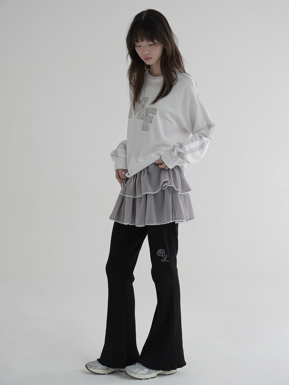 Margarin Fingers - Rose Boot-Cut Pants (Black) product image 1 | TRAB K-Fashion Australia