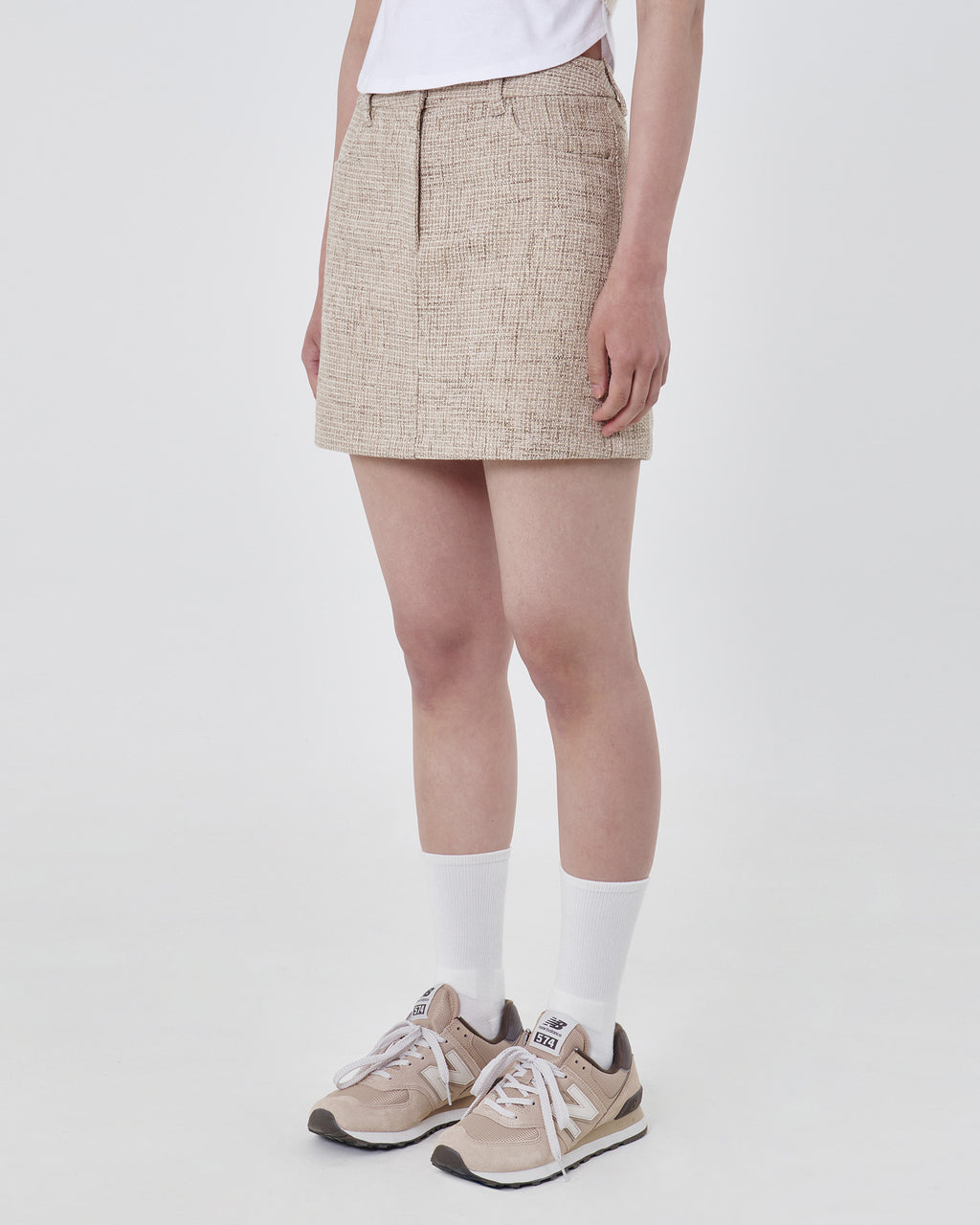 Brownyard - Tweed Mini Skirt (Beige) product image 5 | TRAB K-Fashion Australia