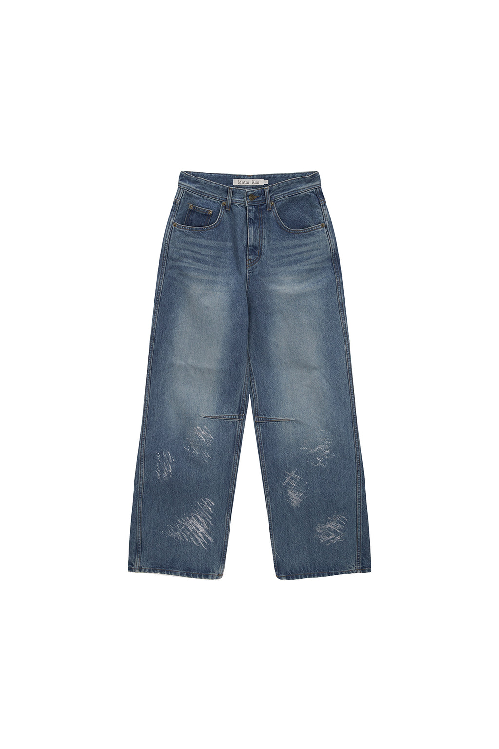 Matin Kim - Foil Detail Denim Baggy Pants (Blue) product image 1 | TRAB K-Fashion Australia