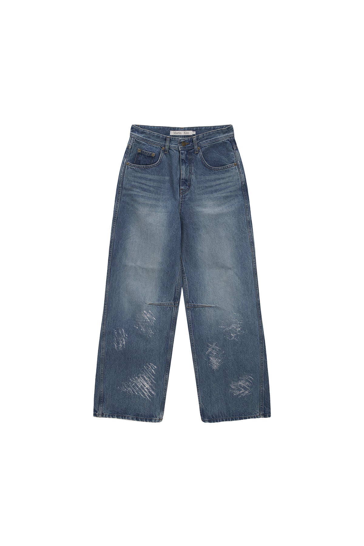Matin Kim - Foil Detail Denim Baggy Pants (Blue) product image 1 | TRAB K-Fashion Australia