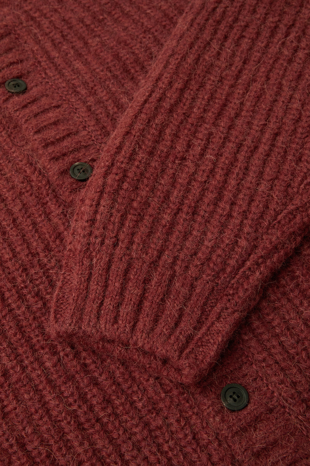 Coor - Hairy Button Up Round Cropped Cardigan (Burgundy) product image 6 | TRAB K-Fashion Australia