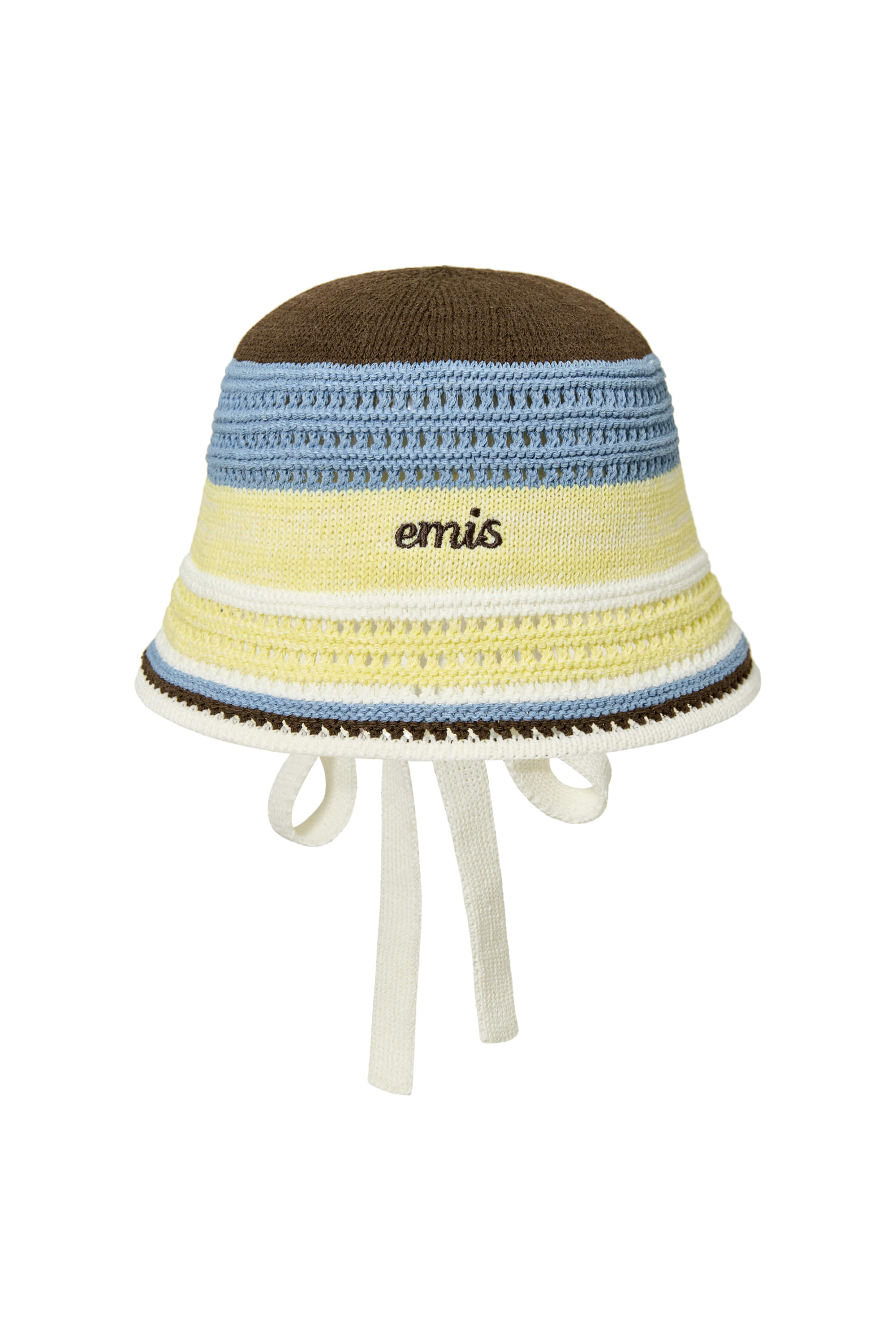 Emis - Stripe Knit Bonnet Hat (Yellow) product image 1 | TRAB K-Fashion Australia