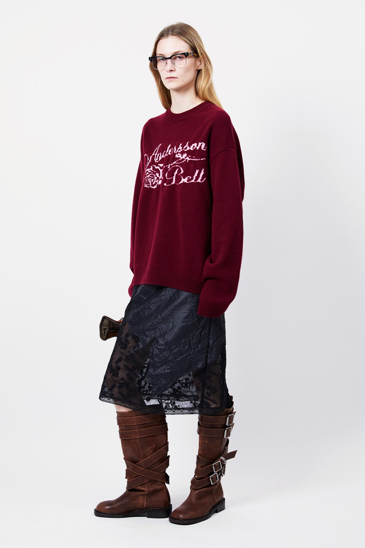 Andersson Bell - Unisex Cashmere Rose Crew-Neck Sweater (Lilac) product image 6 | TRAB K-Fashion Australia