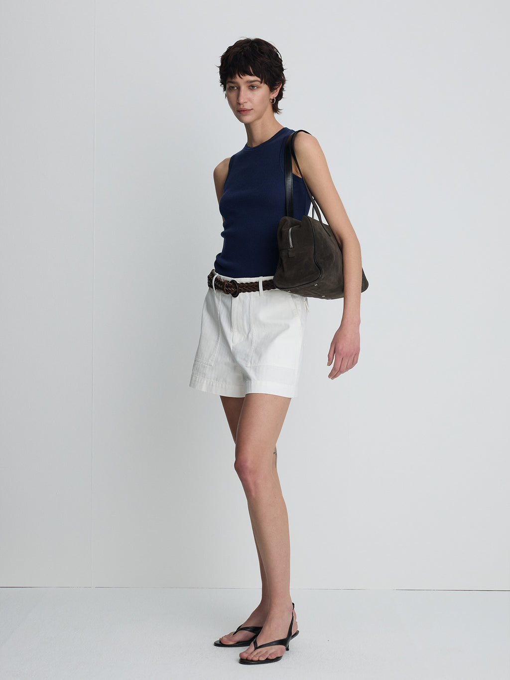 Tonywack - Garment Washed Hbt Fatigue  Shorts (White) product image 4 | TRAB K-Fashion Australia