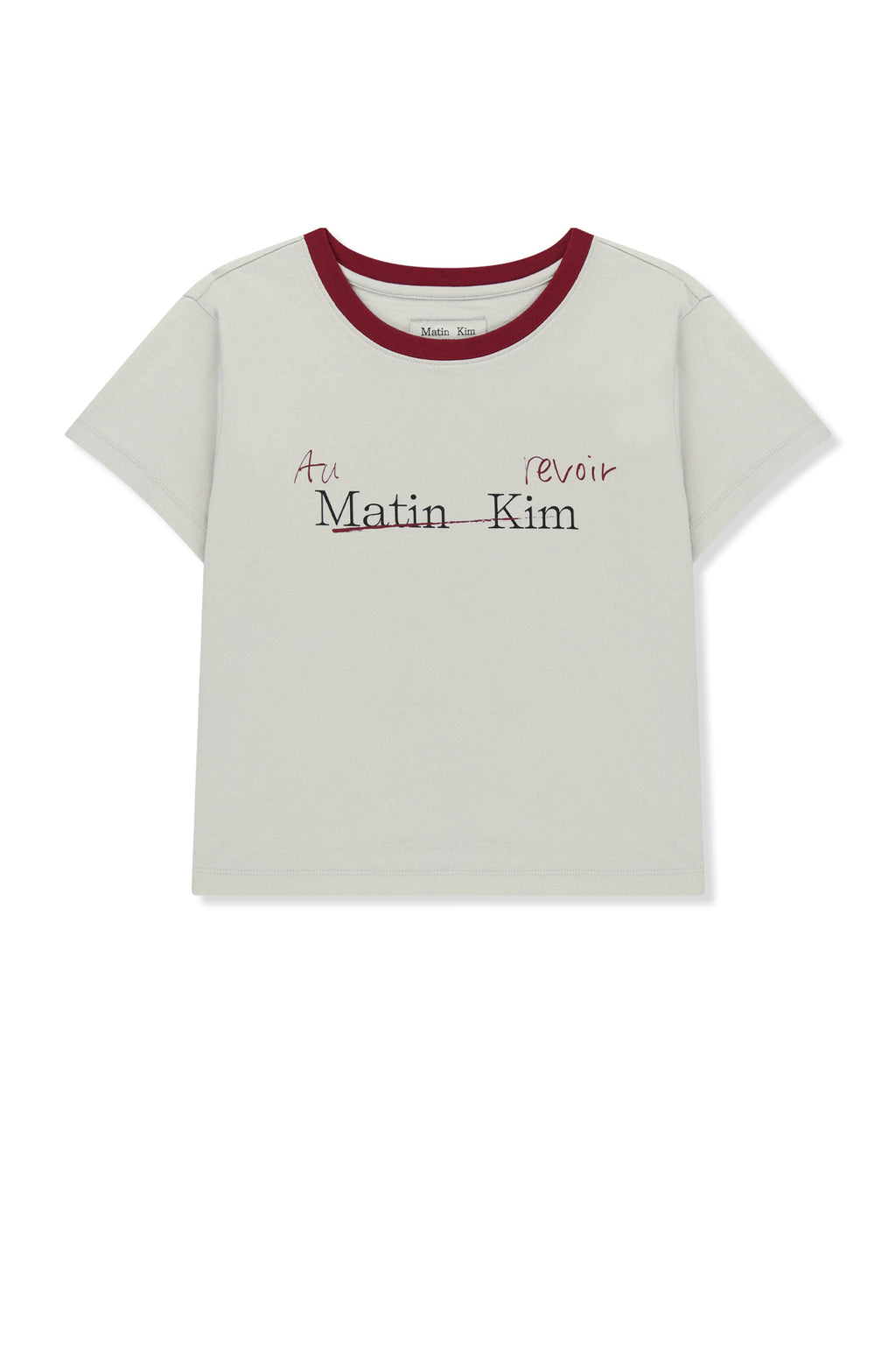 Matin Kim - Tonal Rib Logo Crop Top (Grey) product image 1 | TRAB K-Fashion Australia