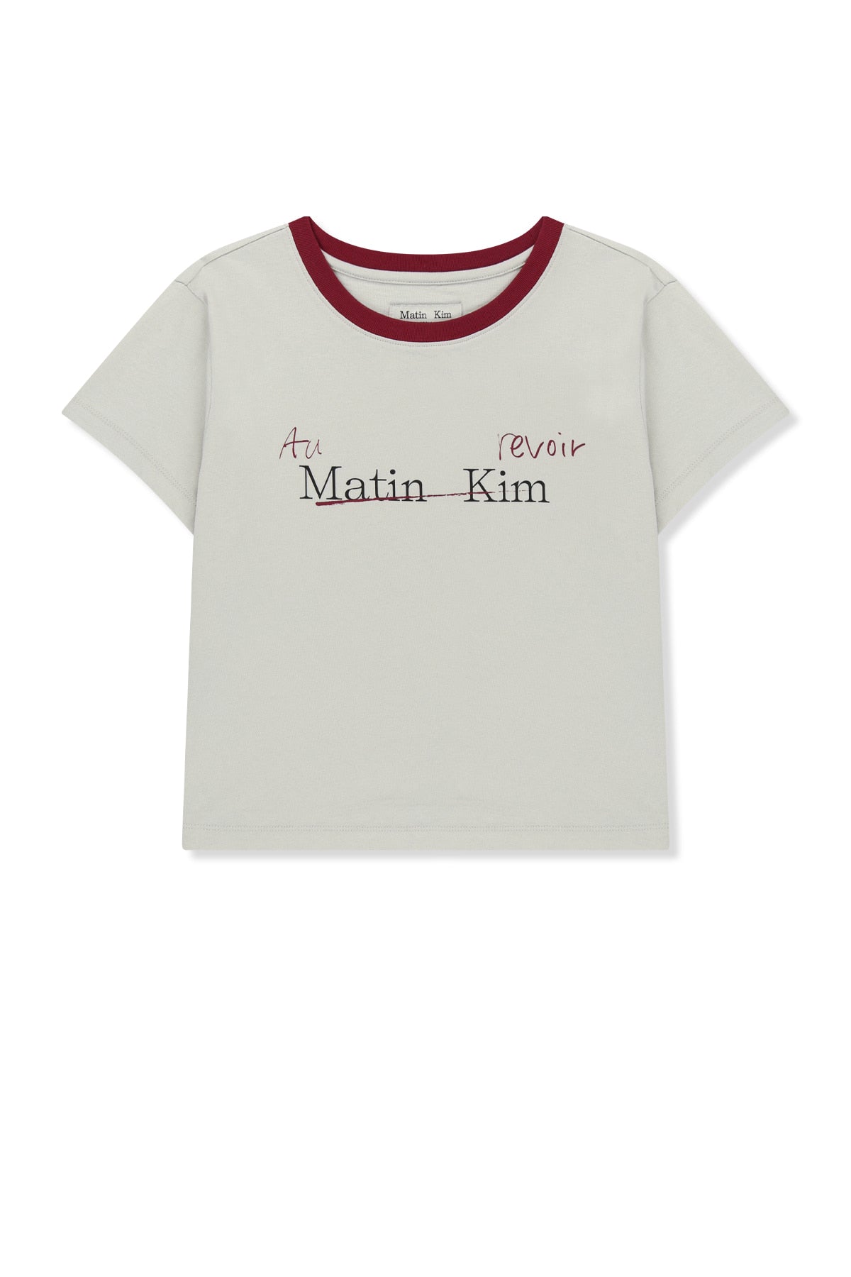 Matin Kim - Tonal Rib Logo Crop Top (Grey) product image 1 | TRAB K-Fashion Australia
