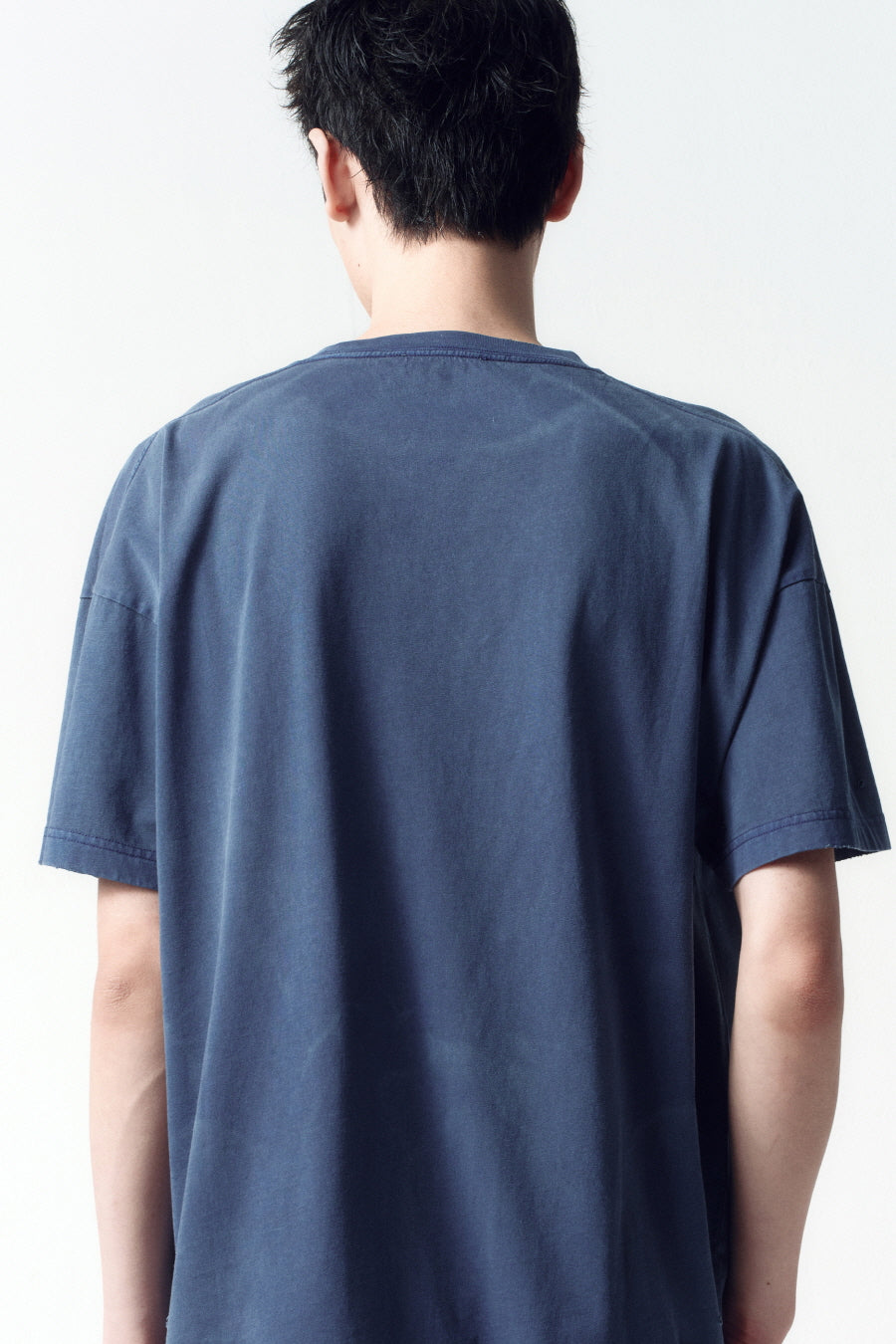 Insilence - Distressed Crop Box Fit T-Shirt (Light Navy) product image 5 | TRAB K-Fashion Australia