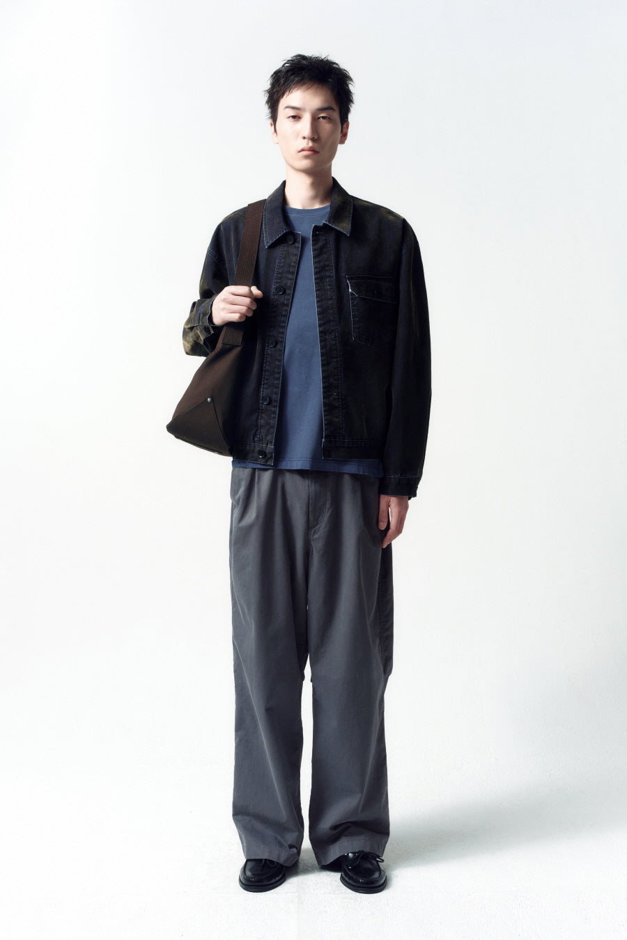 Insilence - Washed Cotton Back-Tuck Chino Pants (Charcoal) product image 1 | TRAB K-Fashion Australia