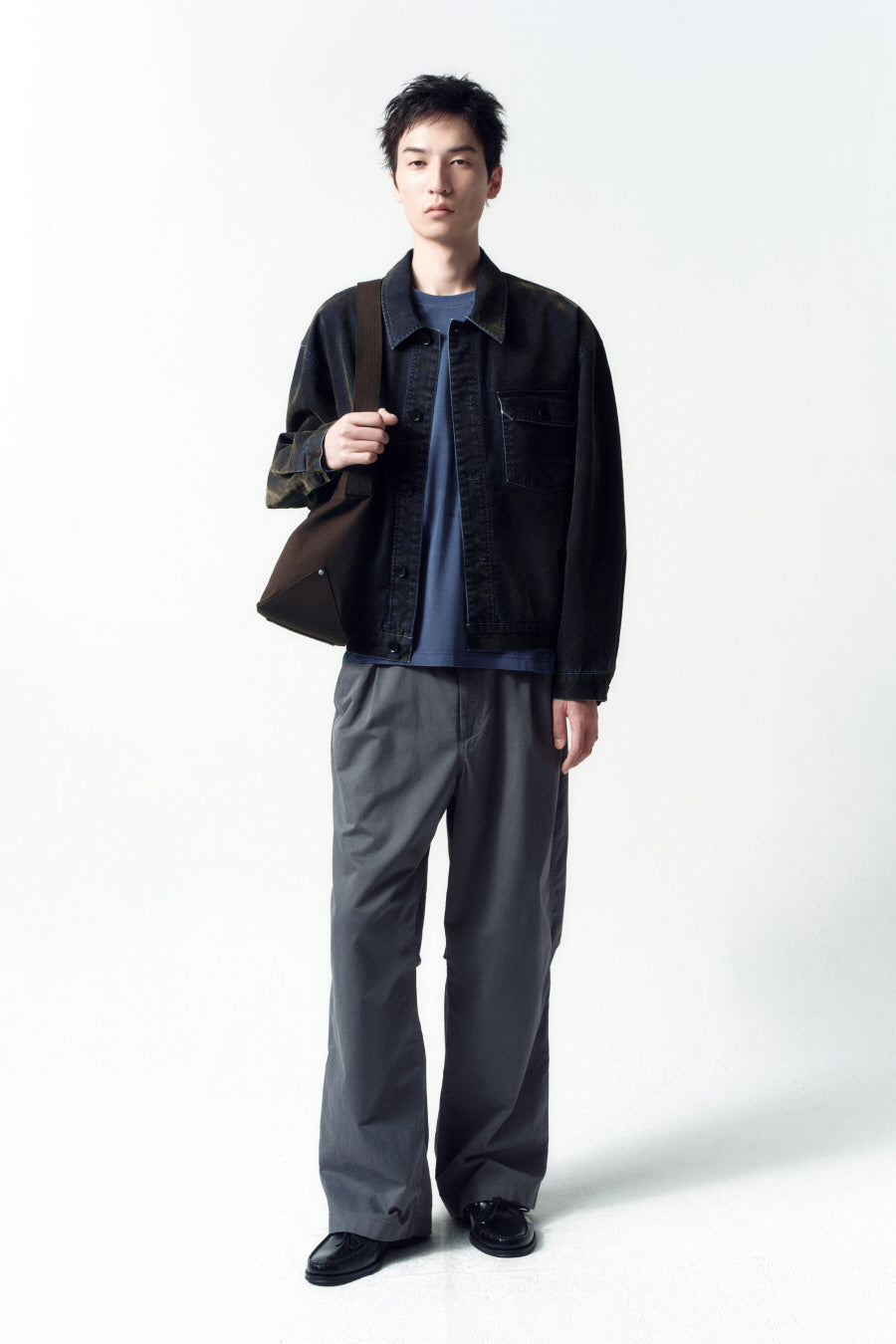 Insilence - Velvet Denim Engineer Jacket (Black) product image 1 | TRAB K-Fashion Australia