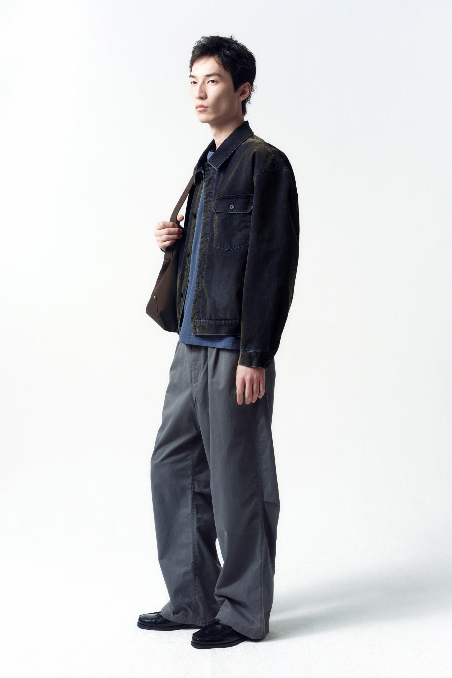 Insilence - Velvet Denim Engineer Jacket (Black) product image 3 | TRAB K-Fashion Australia