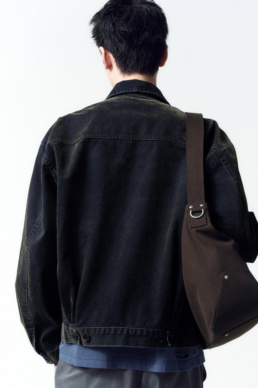Insilence - Velvet Denim Engineer Jacket (Black) product image 4 | TRAB K-Fashion Australia