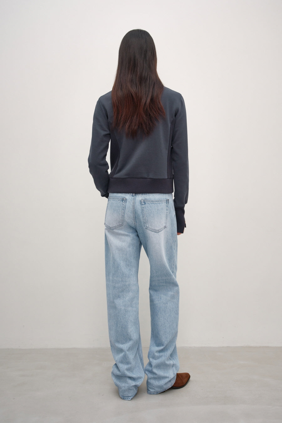 Insilence - Knit Combi Cotton Zip-Up (Navy) product image 6 | TRAB K-Fashion Australia