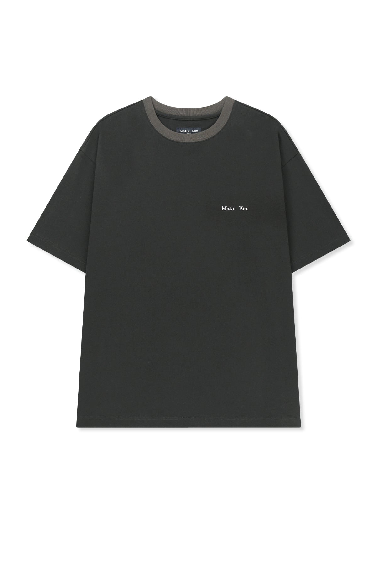 Matin Kim - Tonal Rib Back Logo Top (Black) product image 1 | TRAB K-Fashion Australia