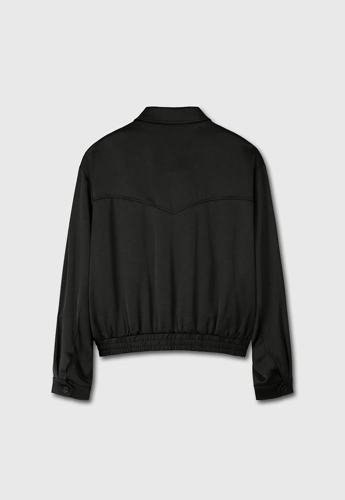 Tonywack - Super Fine Rayon Satin Zip Blouson (Black) product image 9 | TRAB K-Fashion Australia