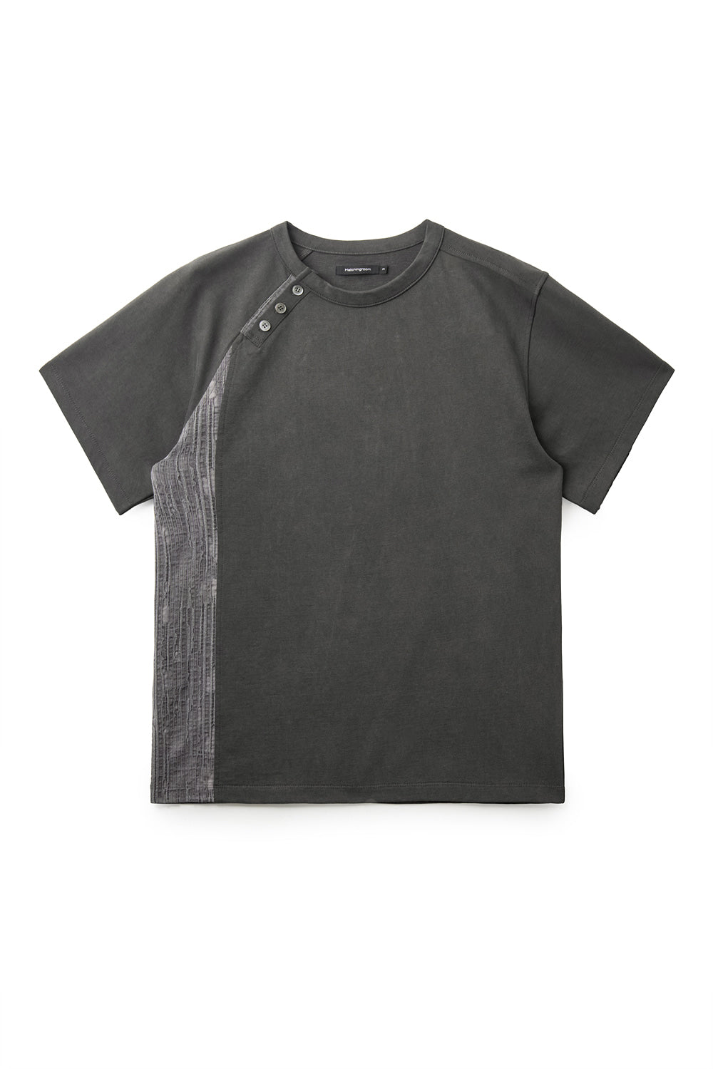 Hatchingroom - Curved Henley Neck Tee (Charcoal) product image 1 | TRAB K-Fashion Australia