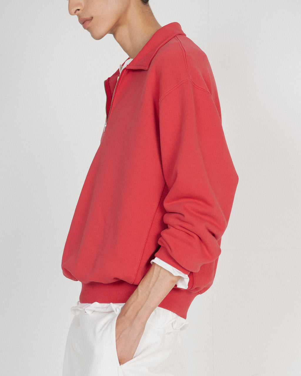 Brownyard - Washed Sweat Half Zip Up (Red) product image 5 | TRAB K-Fashion Australia