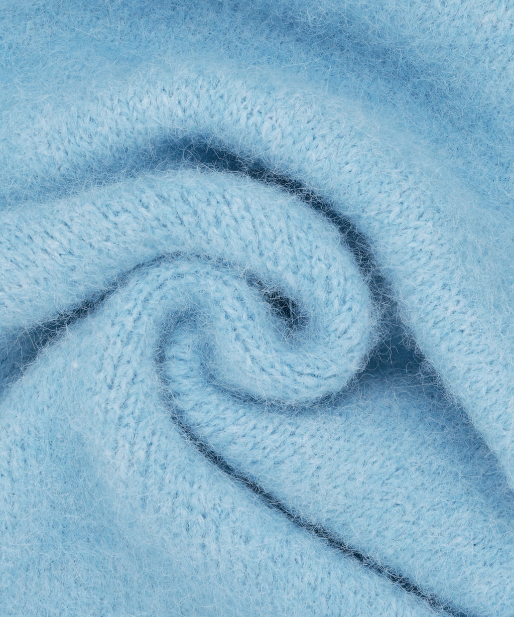 Marithe & Francois Girbaud - Classic Logo Fuzzy Knit Muffler (Light Blue) product image 4 | TRAB K-Fashion Australia