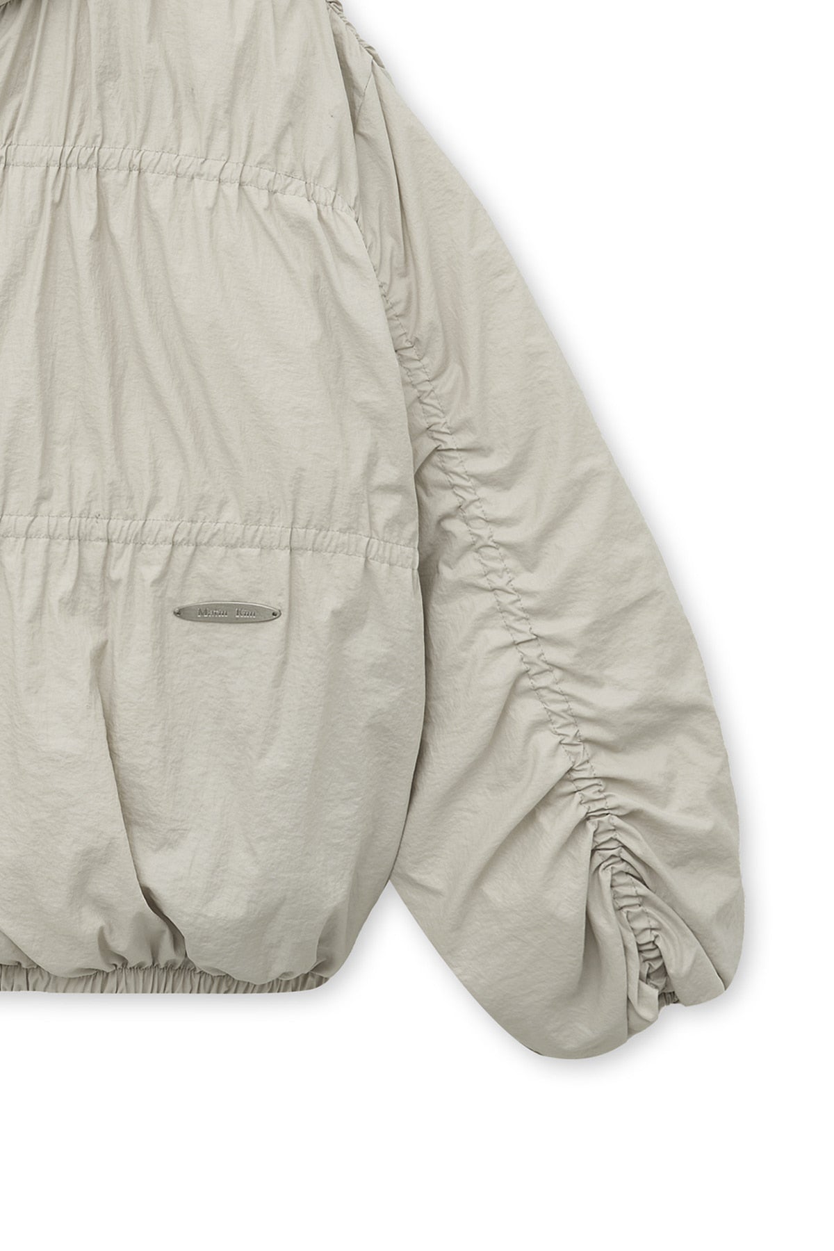 Matin Kim - High Neck Shirring Down Jumper (Light Beige) product image 5 | TRAB K-Fashion Australia